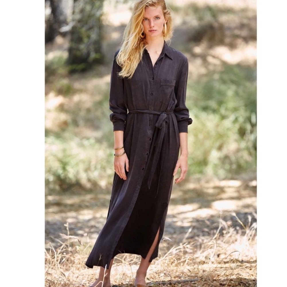 Rachel Pally Twill Shirtdress in Asphalt
